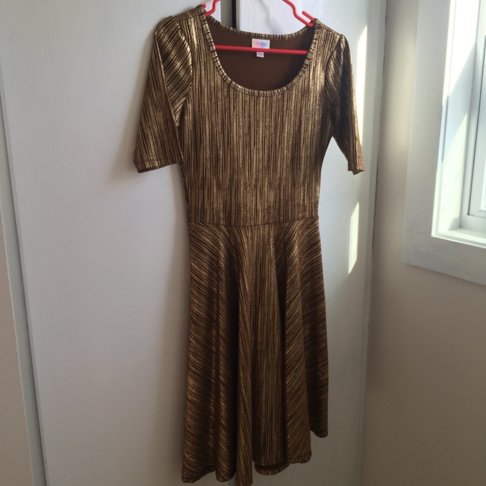 LuLaRoe Gold Nicole Dress